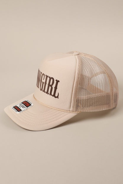 NEW!! "COWGIRL" Trucker Hat in Tan