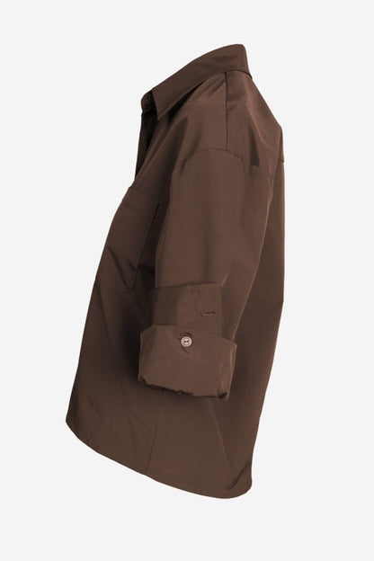 NEW!! Elle Rolled Cuff Top in Brown