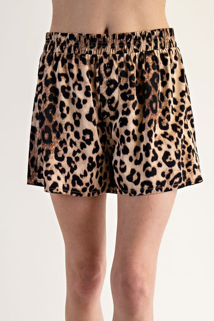 NEW!! Leopard Print Satin Shorts