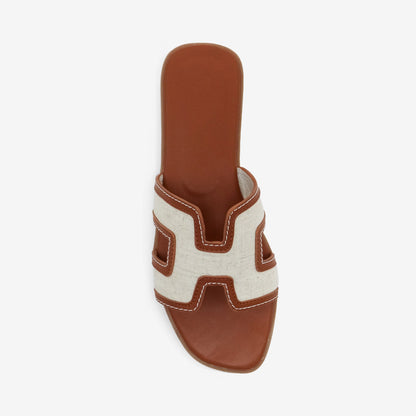 Island Luxe Contrast Slide in Brown