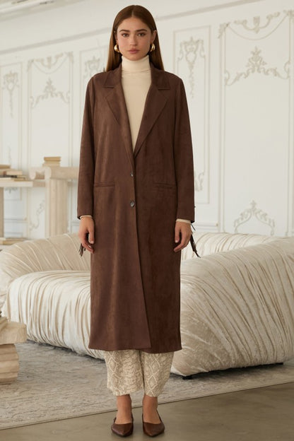 NEW!! "Sierra" Fringe Maxi Jacket in Brown