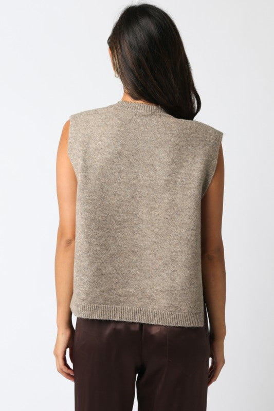 NEW!! Hunter Knit Side Tie Sweater Vest in Mocha