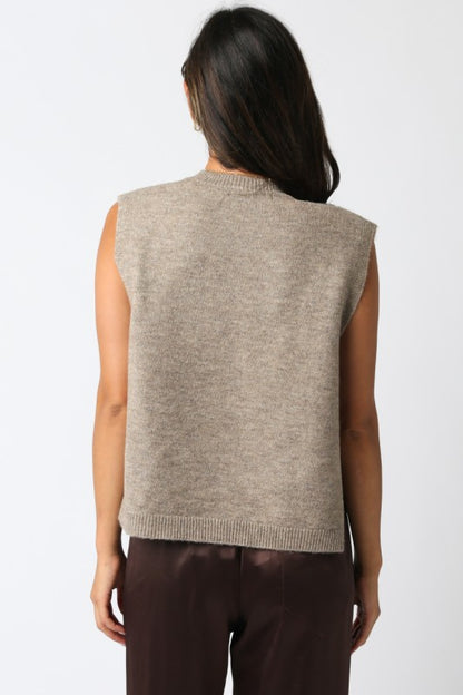NEW!! Hunter Knit Side Tie Sweater Vest in Mocha