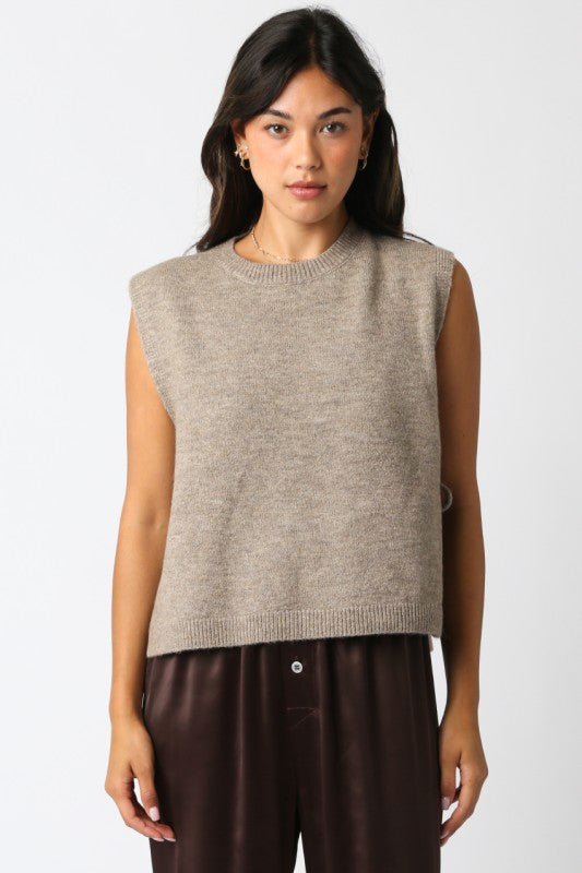 NEW!! Hunter Knit Side Tie Sweater Vest in Mocha – Glitzy Bella