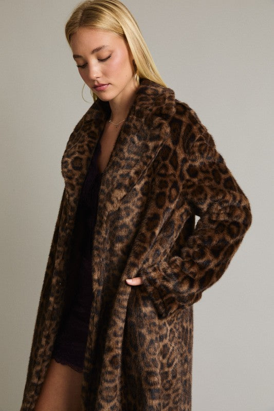 NEW!! "Luxe Muse" Cheetah Faux Fur Coat