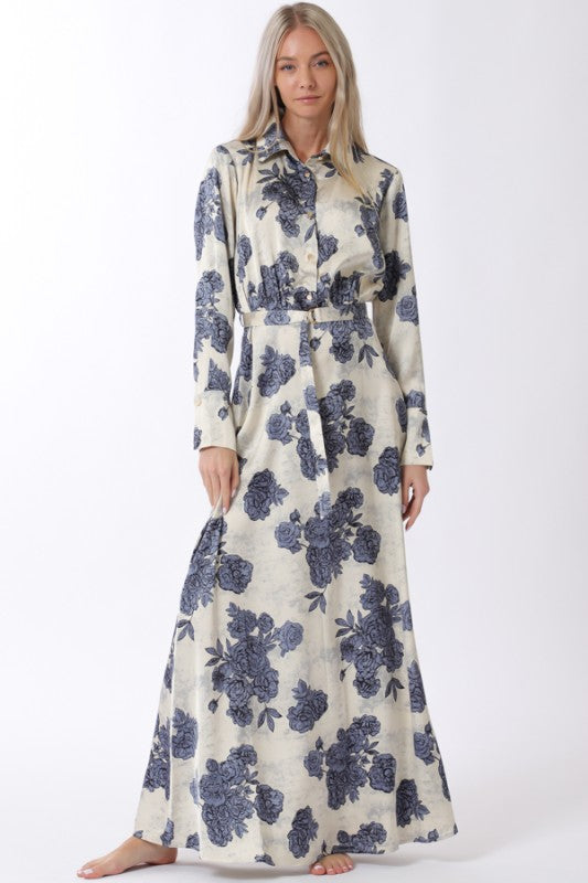NEW!! "Lexington" Long Sleeve Belted Maxi Dress