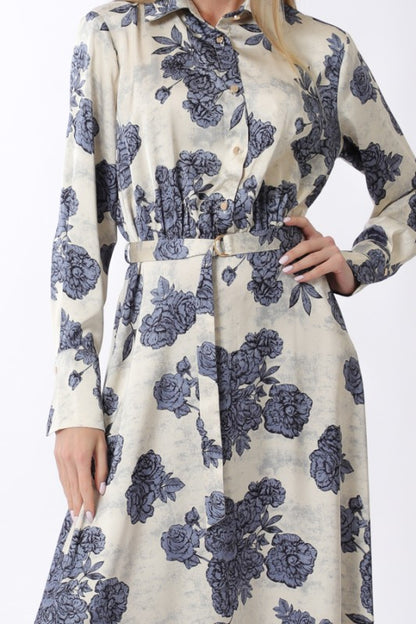 NEW!! "Lexington" Long Sleeve Belted Maxi Dress