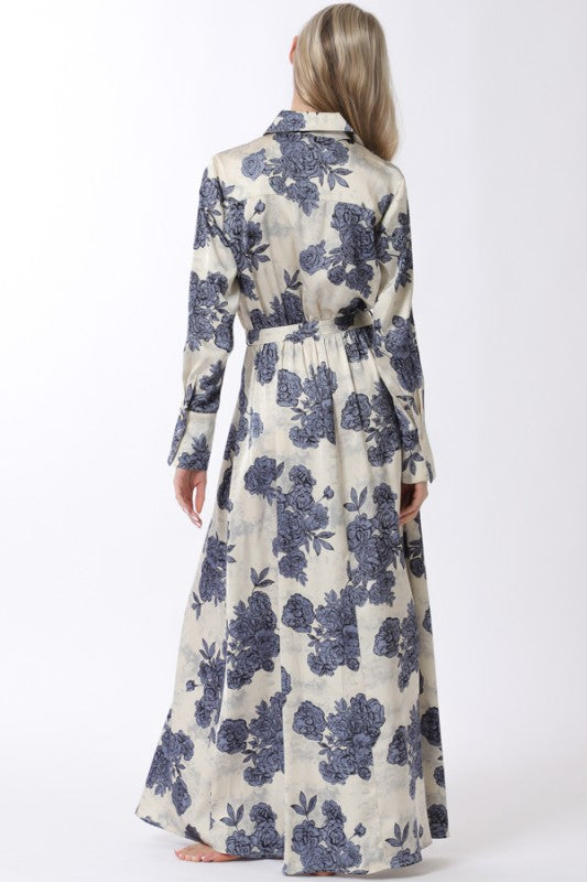 NEW!! "Lexington" Long Sleeve Belted Maxi Dress