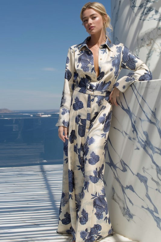 NEW!! "Lexington" Long Sleeve Belted Maxi Dress
