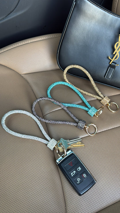 DOORBUSTER!! Rhinestone Keychain in Black