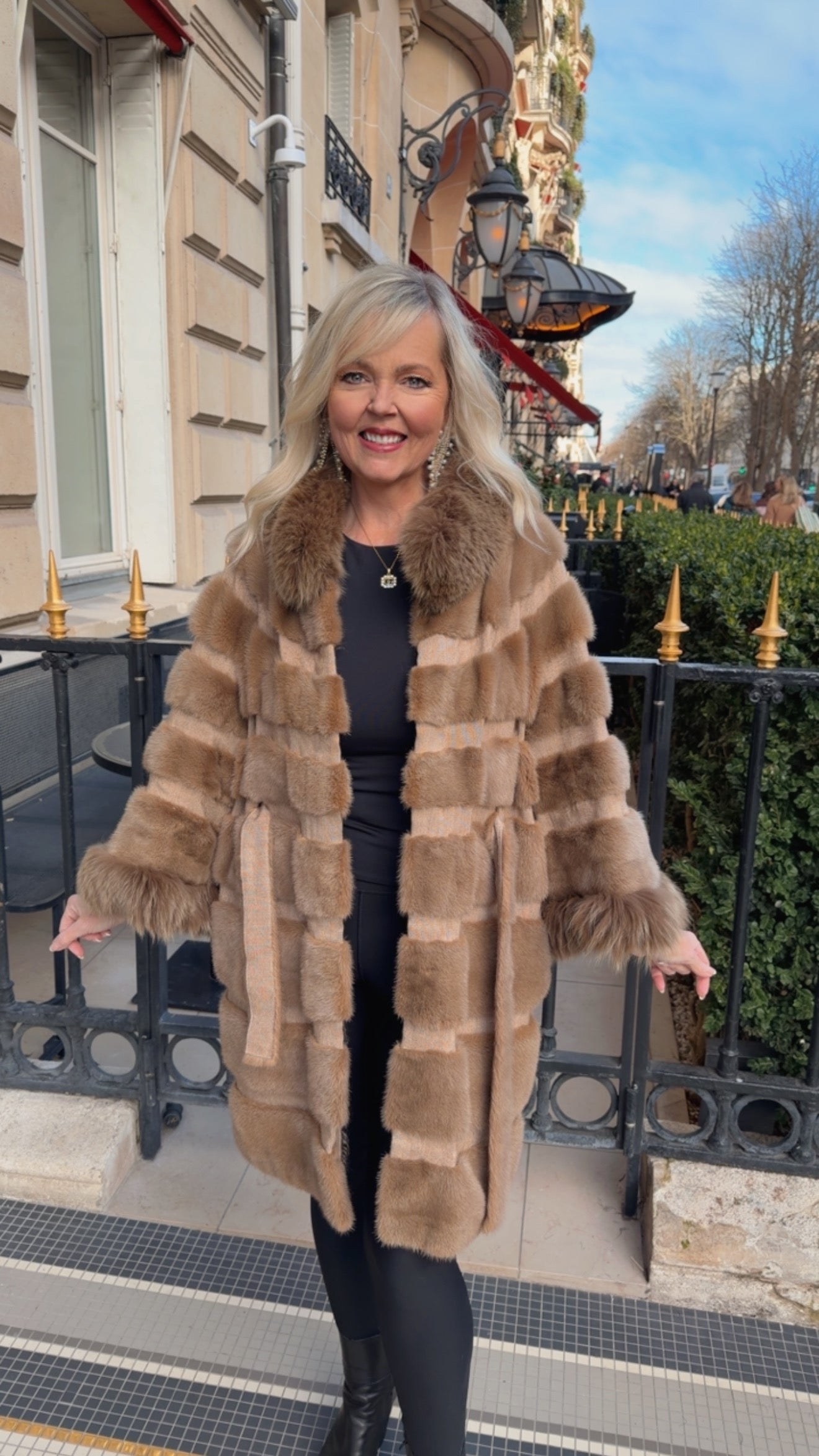 #GB65 Vintage Fendi Mink and Fox Coat Size Lage