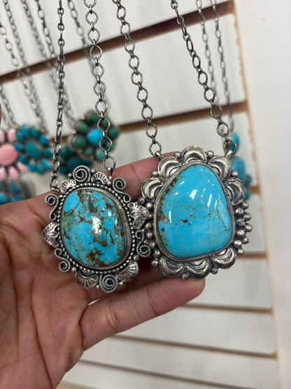 The “Dandelion" Kingman Turquoise and Sterling Silver Necklace