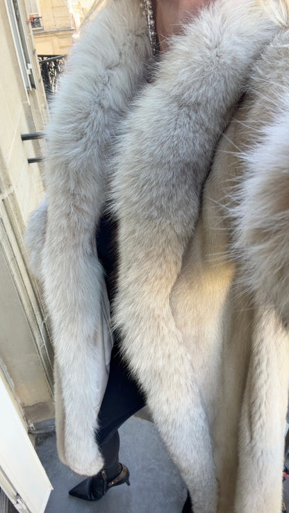 #101 Vintage Pastel Mink Coat w/ Fox Tuxedo Size Medium