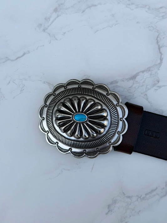 Vintage Ralph Lauren Dark Brown Belt Size Medium #14