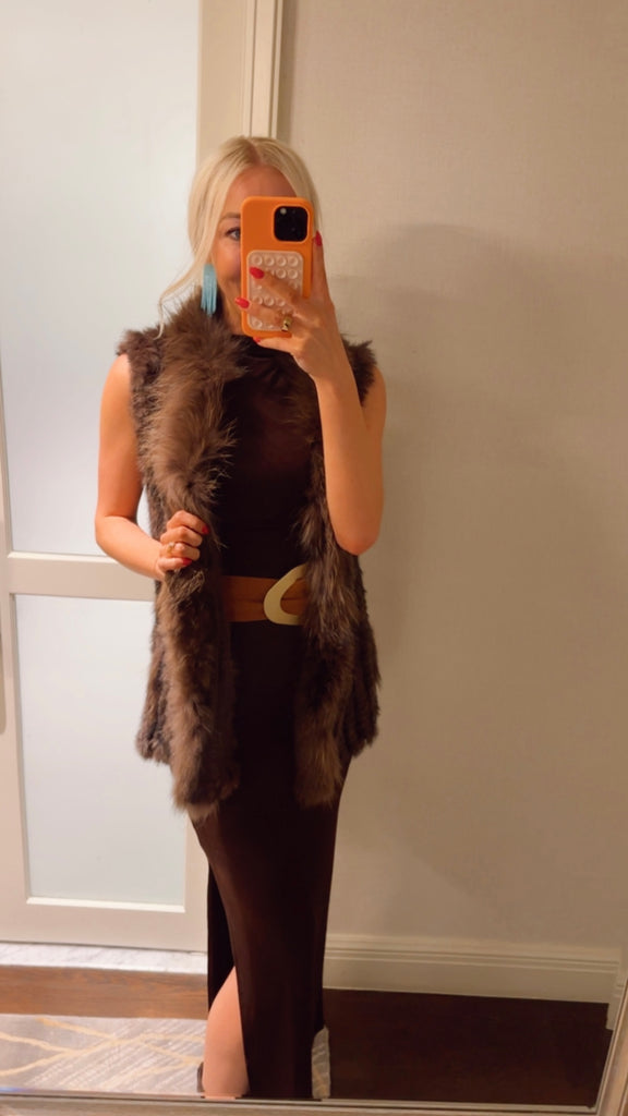 NEW!! Fox and Coney Recycled, Vintage Fur Vest in 4 Colors