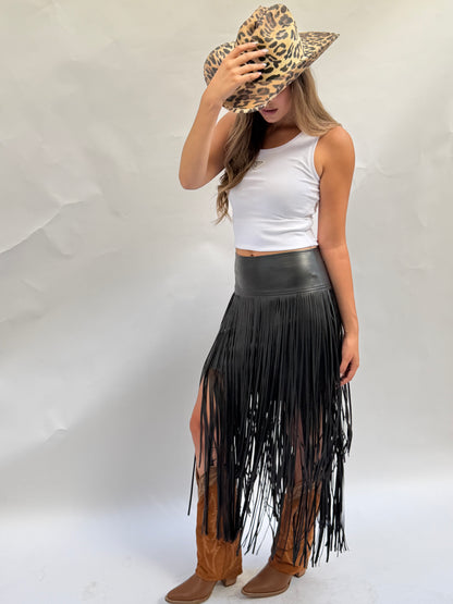 "Runway" Leather Fringe Skirt - PREORDER