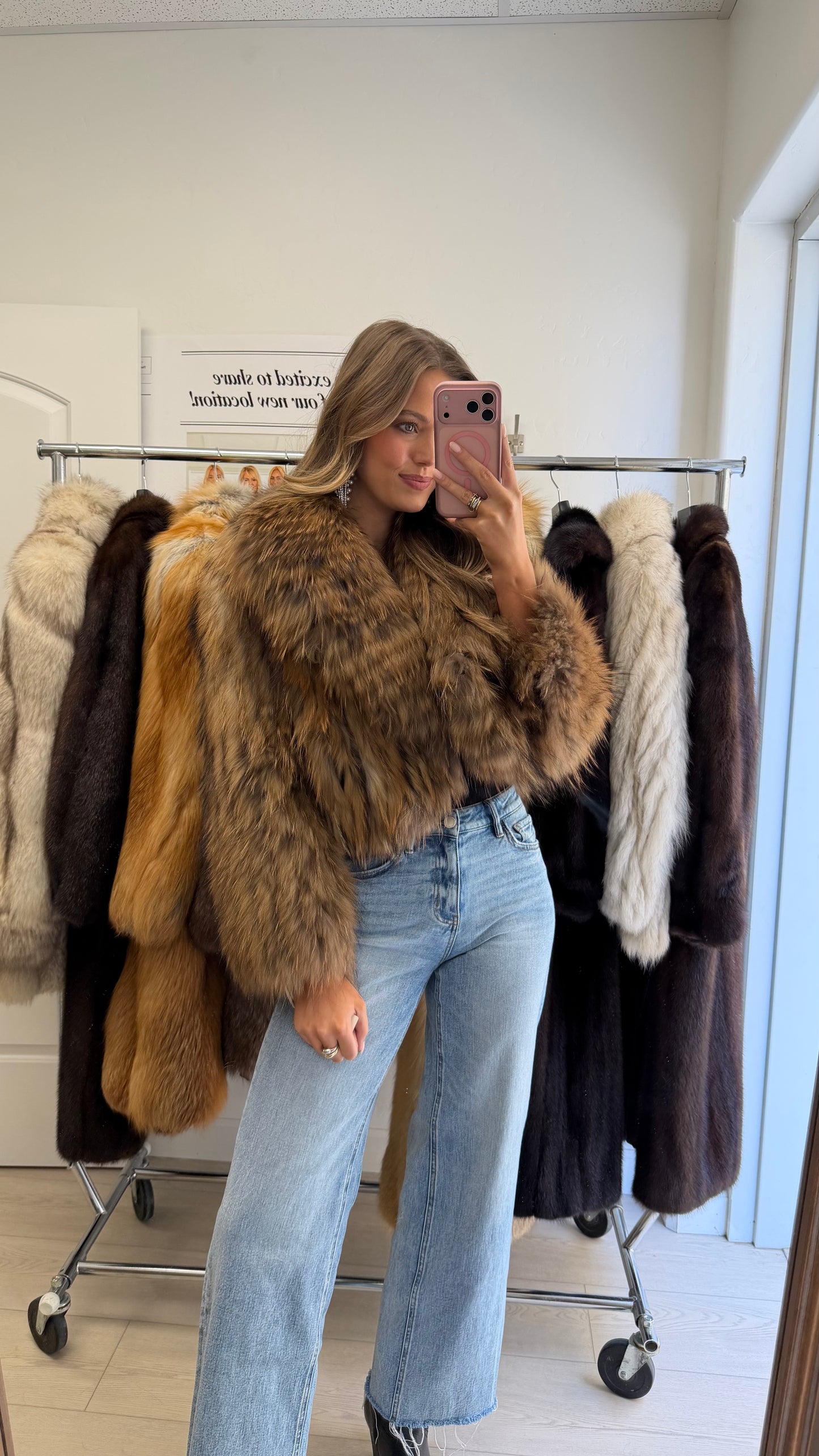 #26 Vintage Dyed Brown Cropped Fox Fur Jacket