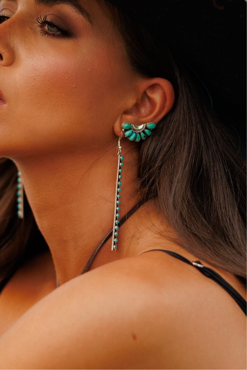 NEW!! "Half Moon" Kingman Turquoise Earrings