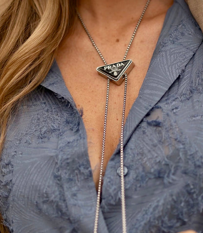 Authentic Vintage "Shaley" Triangle Pendant Bolo Tie and Belt