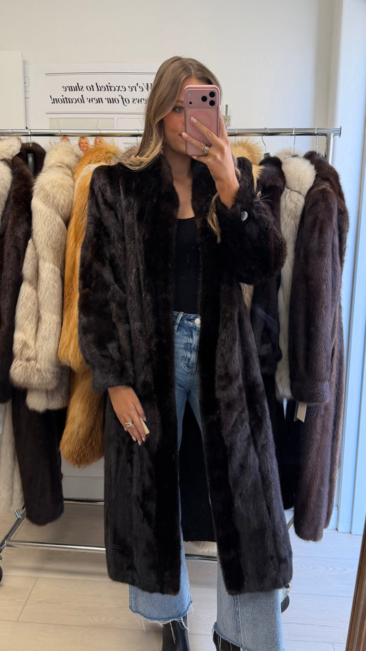 #29 Vintage Mahogany Mink Coat Size XS/S