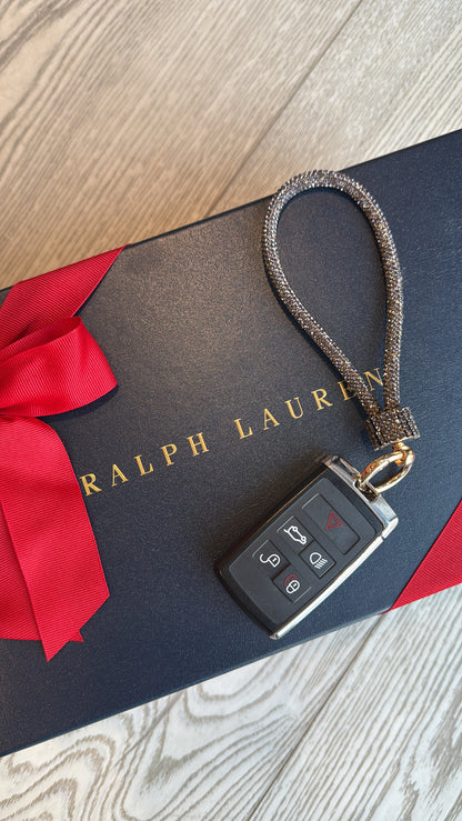 DOORBUSTER!! Rhinestone Keychain in Black