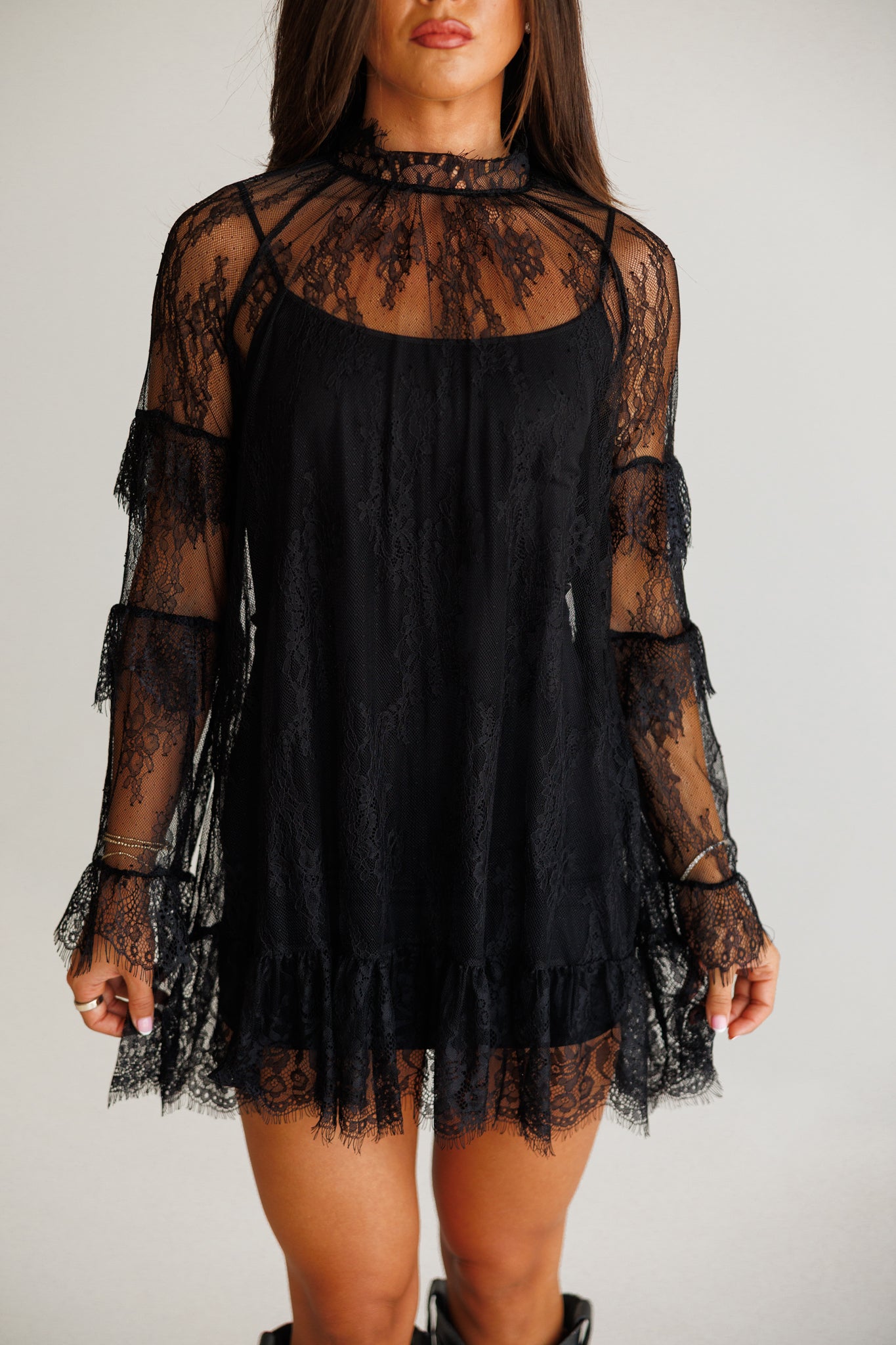 Heirloom Lace Dress in Black