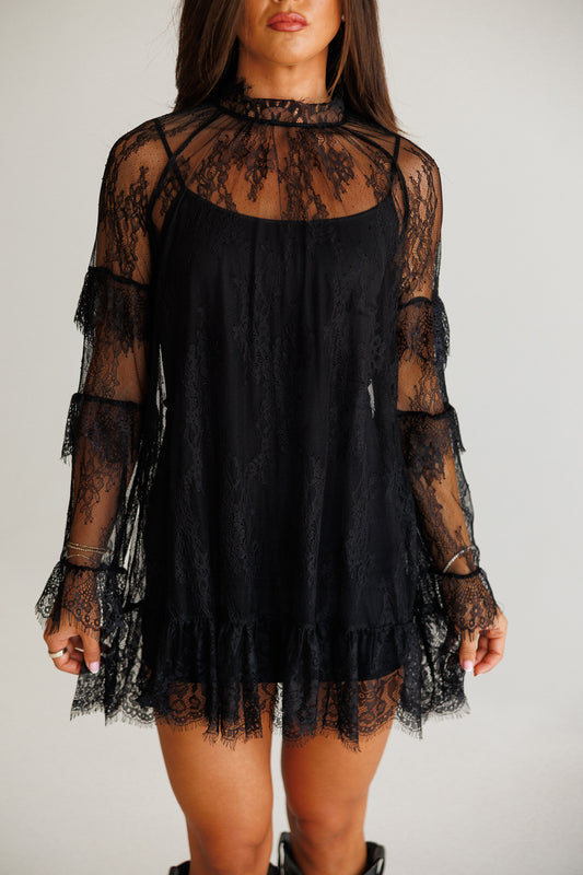 Heirloom Lace Dress in Black