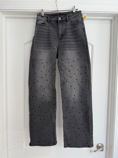 FINAL SALE!! Washed Black Rhinestone Jeans