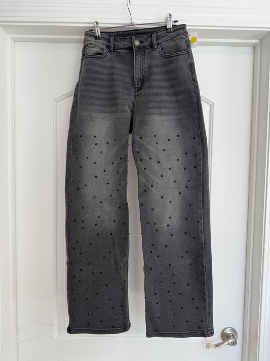 FINAL SALE!! Washed Black Rhinestone Jeans