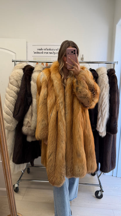 #9 Vintage Red Fox Coat Size S/M