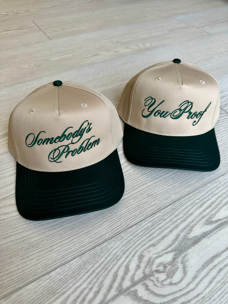 NEW!! "You..." Trucker Hat in Khaki/Green