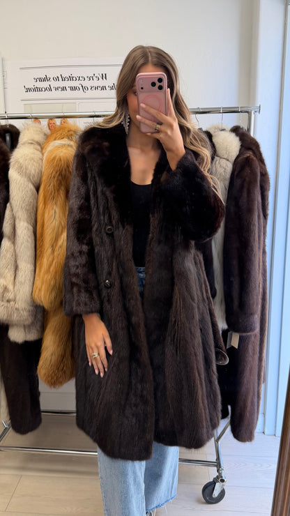 #30 Vintage Mahogany Mink Coat Size S/M