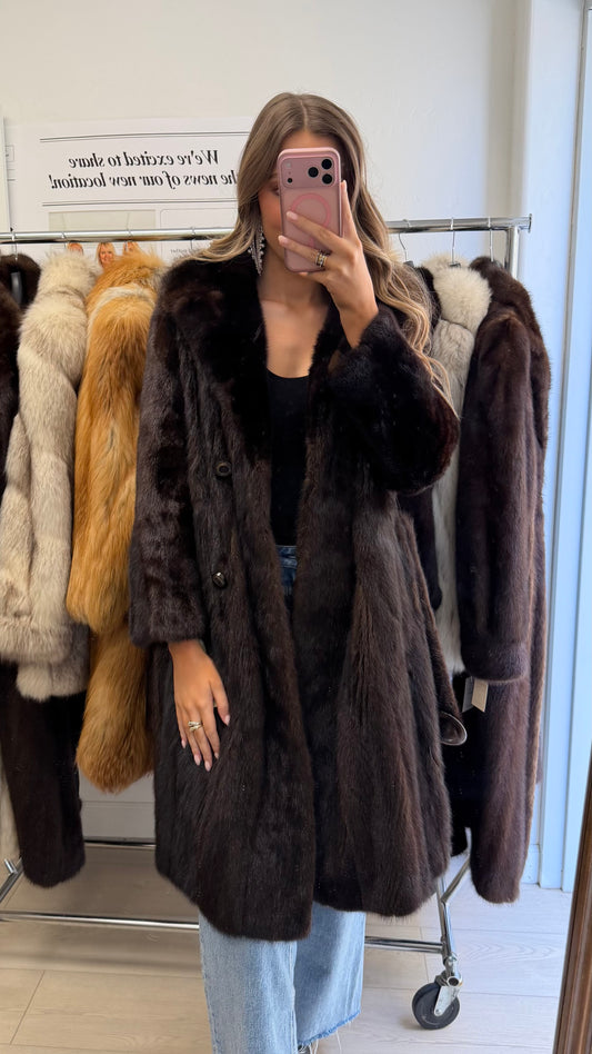 #30 Vintage Mahogany Mink Coat Size S/M
