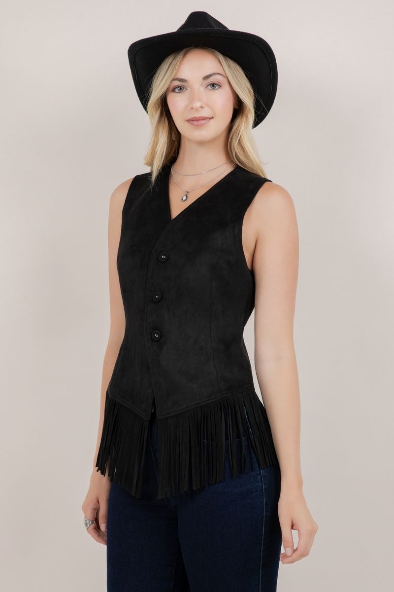 Fringe Suede Vest in 2 Colors