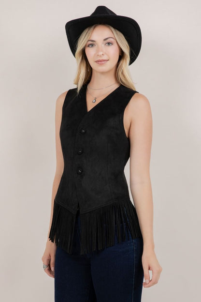 Fringe Suede Vest in 2 Colors