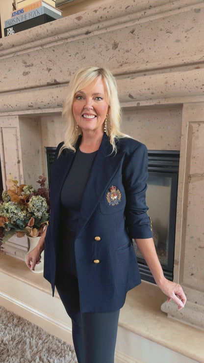 NEW!! Vintage Ralph Lauren Navy Crest Blazer Size 6