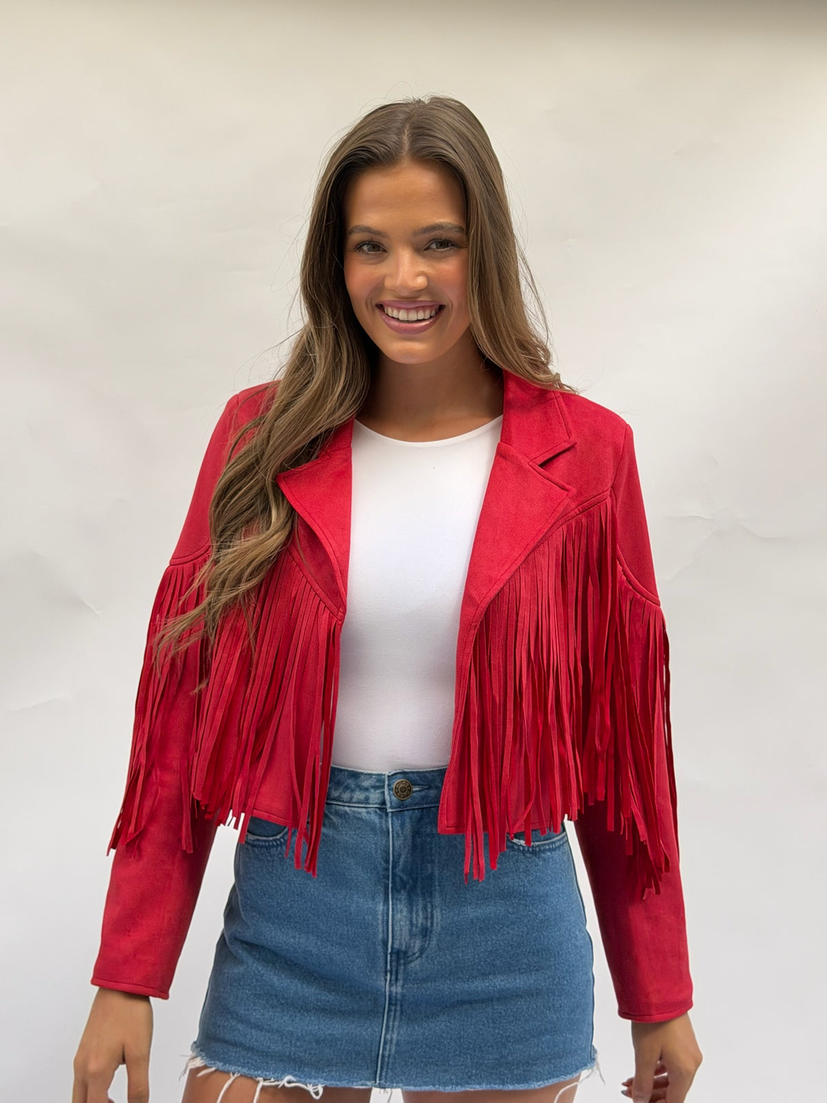 The Range Cropped Jacket in Red