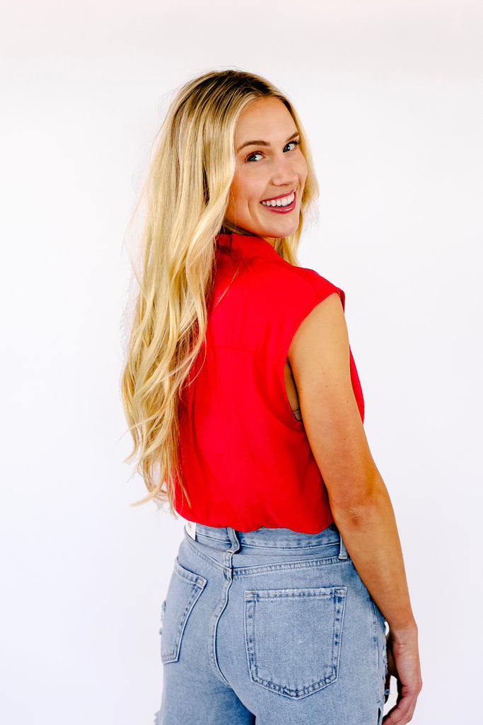 NEW!! Paloma Button Up Tank in Red