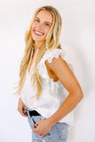 NEW!! Poppy Linen Blouse in White