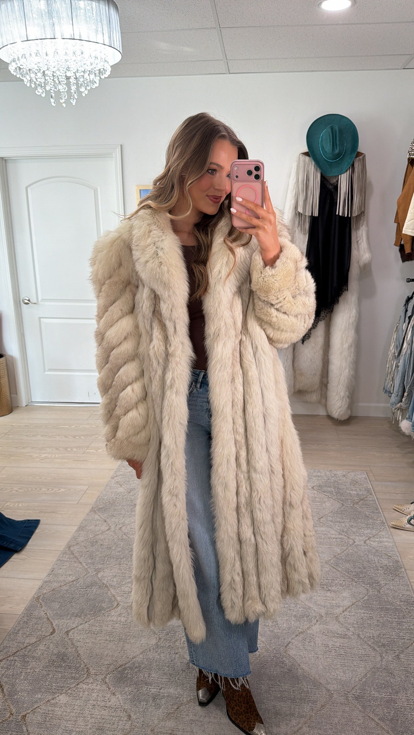 #103 Vintage Fox Full Length Coat