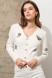 NEW!! Crystal Bee Cardigan in White