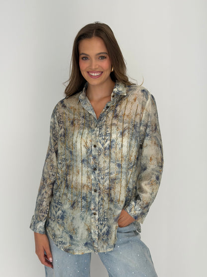 FINAL SALE!! "Savoir" Rhinestone Button Down Top in 2 Colors