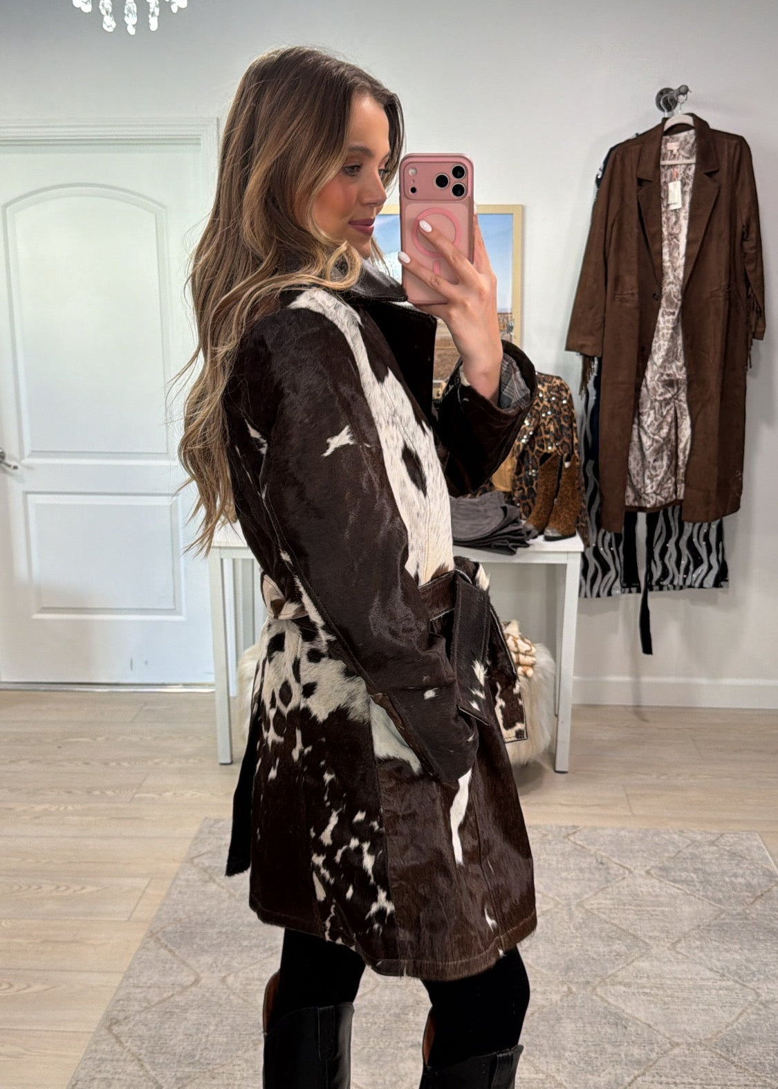 Cowhide Trench Coat #2 Size Small