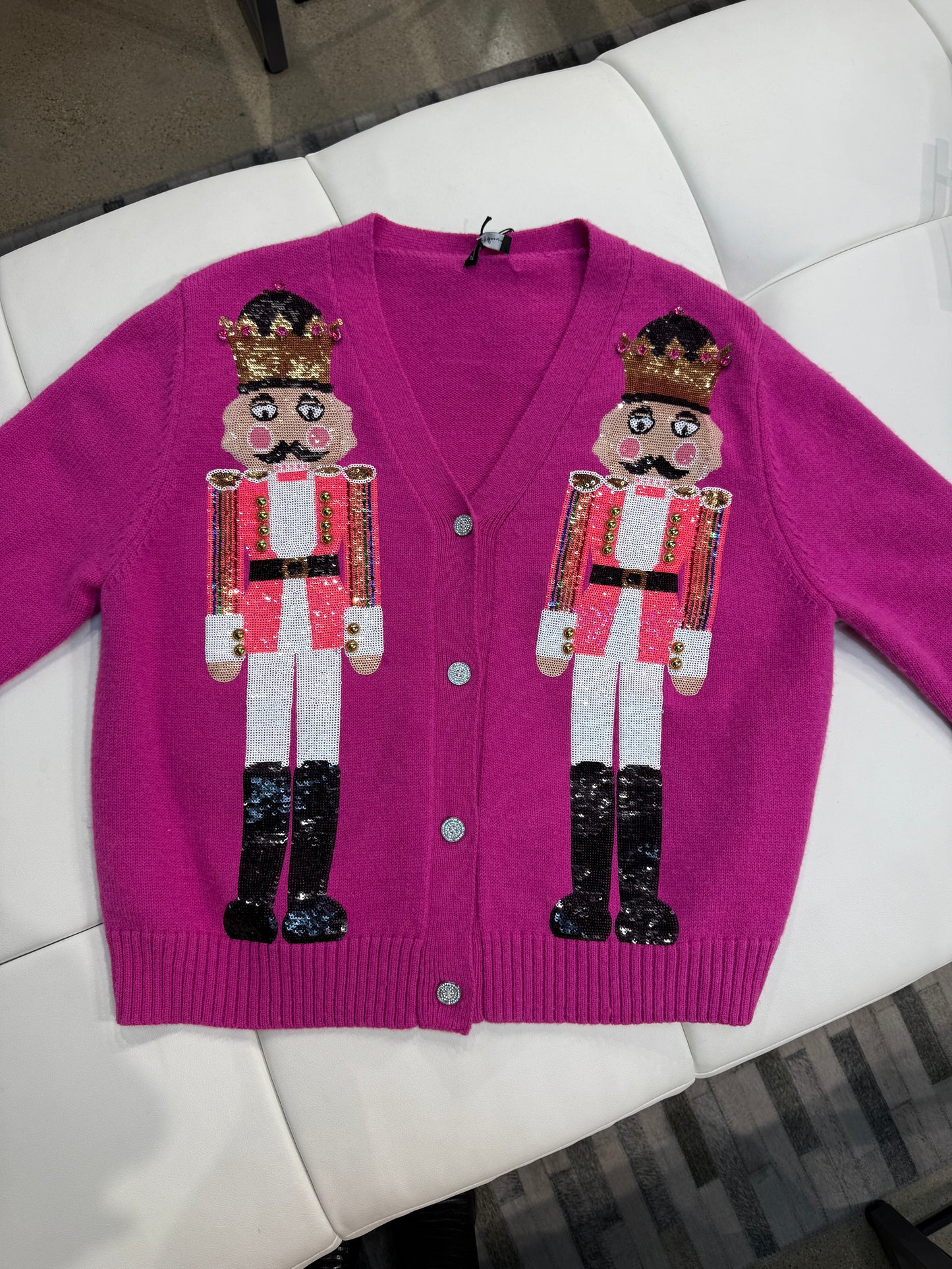 NEW!! Sequin Nutcracker Cardigan in Pink