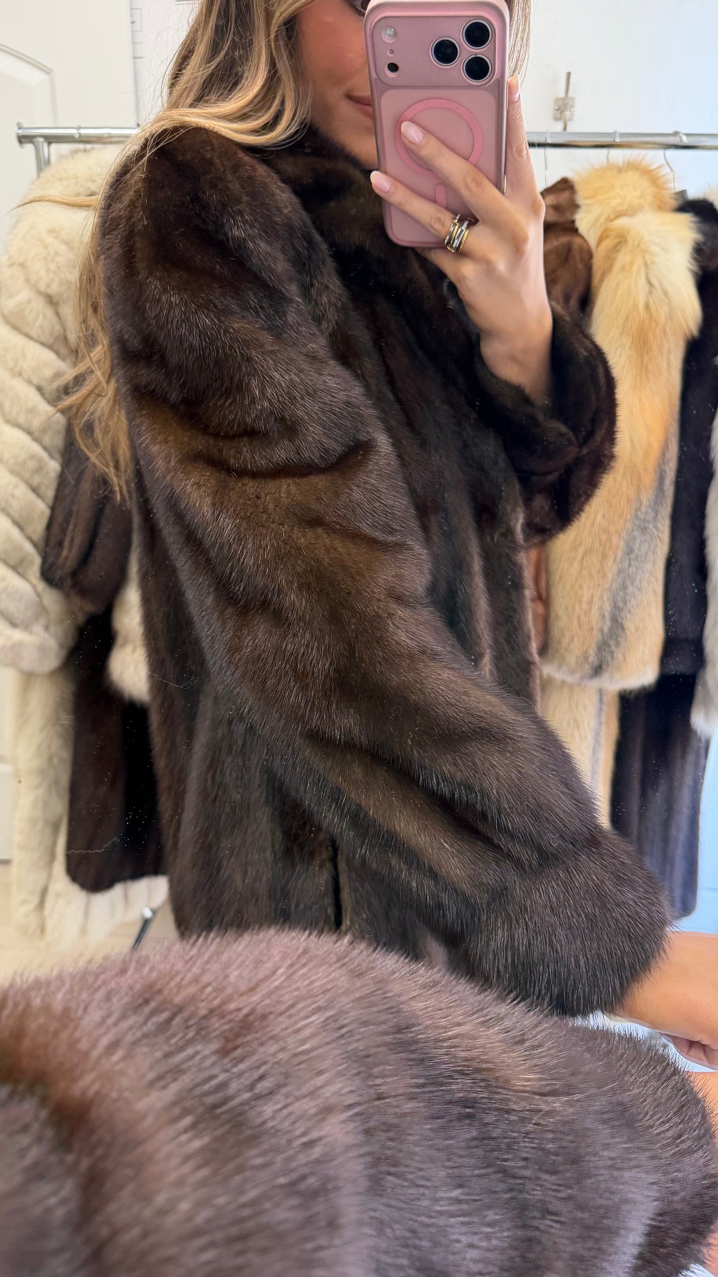 #23 Vintage Mahogany Mink Coat Size Medium