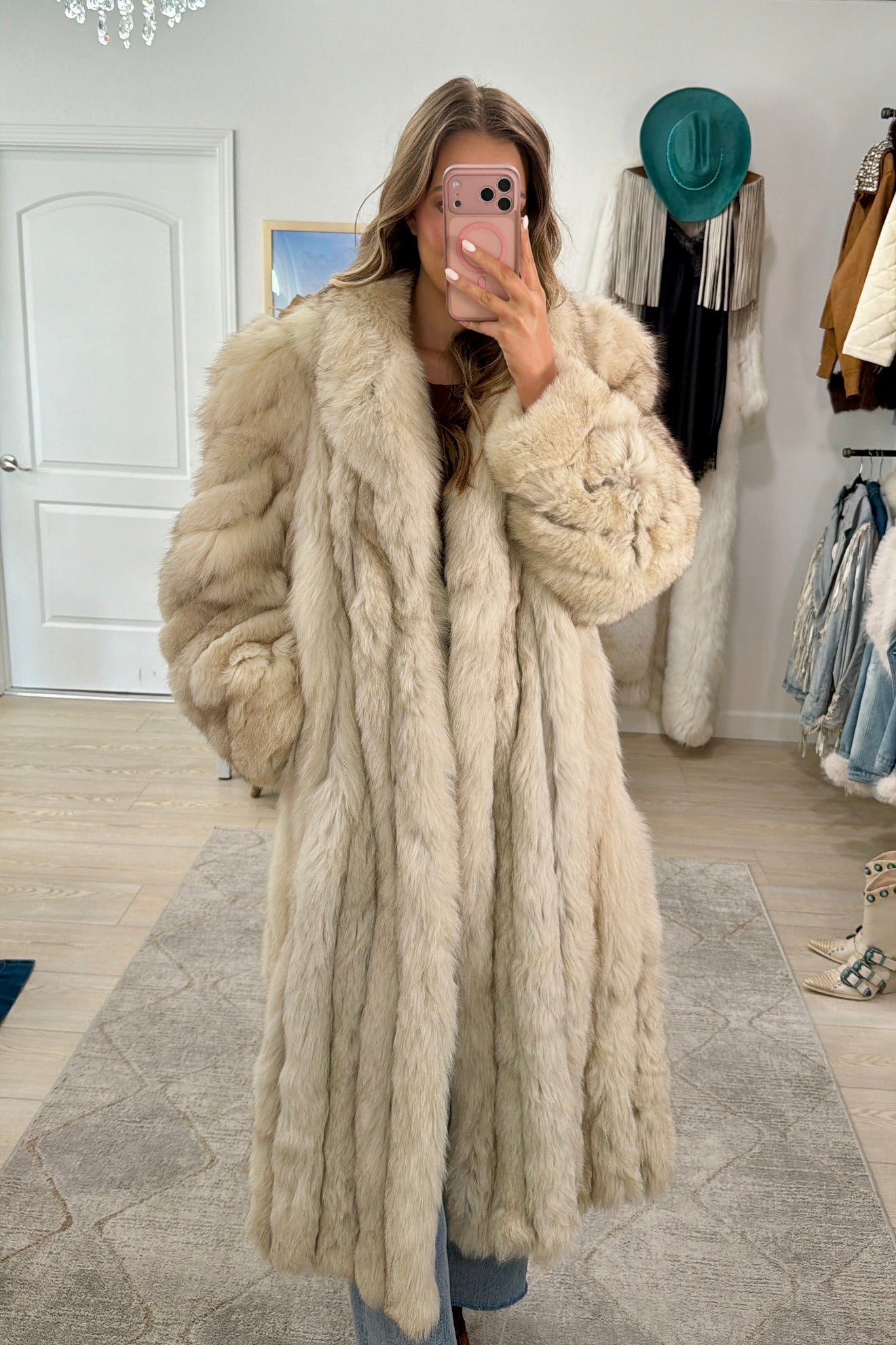 #103 Vintage Fox Full Length Coat