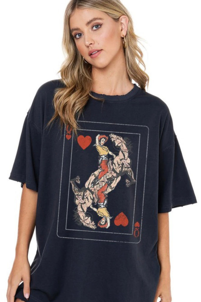 NEW!! Cowgirl Queen Graphic Oversized Tee