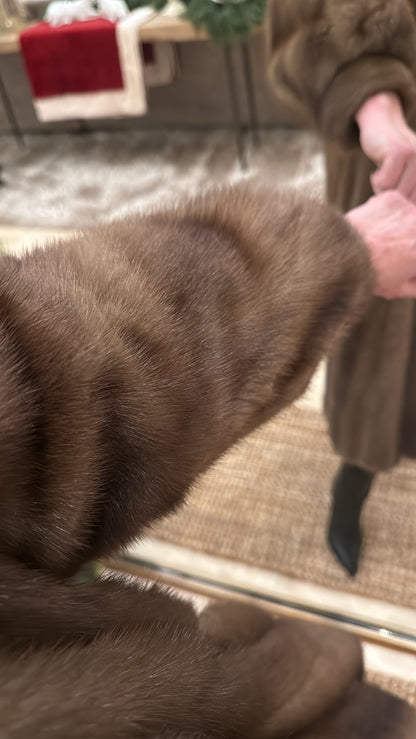 #46 Vintage Brown Mink Fur Coat