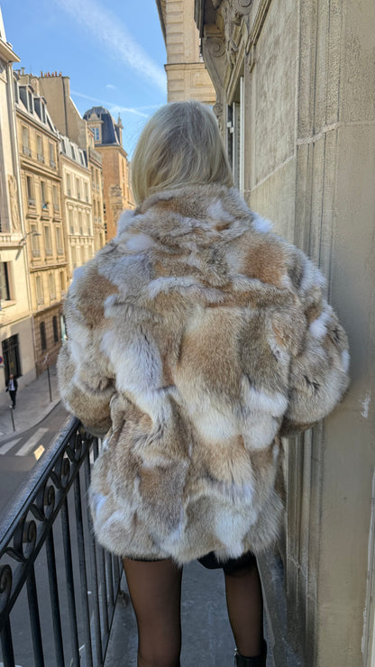 #97 Vintage Coyote Fur Jacket Size Medium