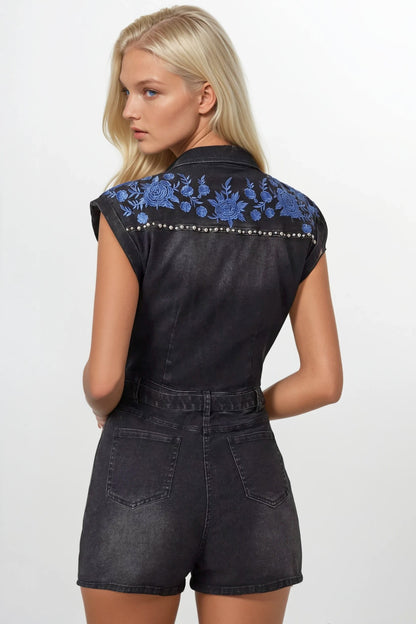 PREORDER!! Midnight Rodeo Denim Romper
